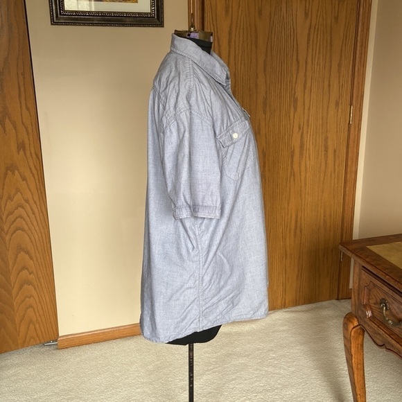 Sonoma Life + Style Men's Light Blue Short Sleeve Button Down Shirt Large - Picture 2 of 10